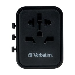 Adapter podróżny World-to-World Verbatim UTA-02 Verbatim, USB-A, USB-C, czarny, 20 W