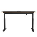 Biurko dla dzieci, elektycznie regulowany, czarna płyta, 120X60 cm, 55-81 cm, PULSAR, uchwyt na słuchawki, klips na kable, ULTRA