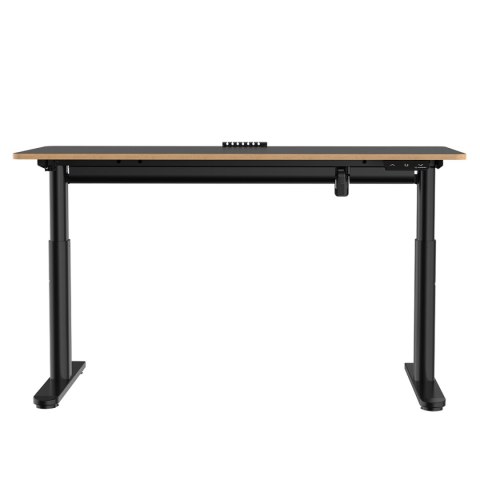 Biurko dla dzieci, elektycznie regulowany, czarna płyta, 120X60 cm, 55-81 cm, PULSAR, uchwyt na słuchawki, klips na kable, ULTRA