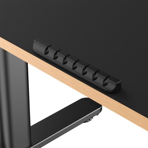 Biurko dla dzieci, elektycznie regulowany, czarna płyta, 120X60 cm, 55-81 cm, PULSAR, uchwyt na słuchawki, klips na kable, ULTRA