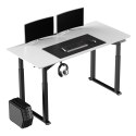 Biurko, elektycznie regulowany, Blat biały, 160x75 cm, 74-116 cm, UPLIFT, z podkładką pod mysz XXL, ULTRADESK