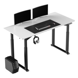 Biurko, elektycznie regulowany, Blat biały, 160x75 cm, 74-116 cm, UPLIFT, z podkładką pod mysz XXL, ULTRADESK