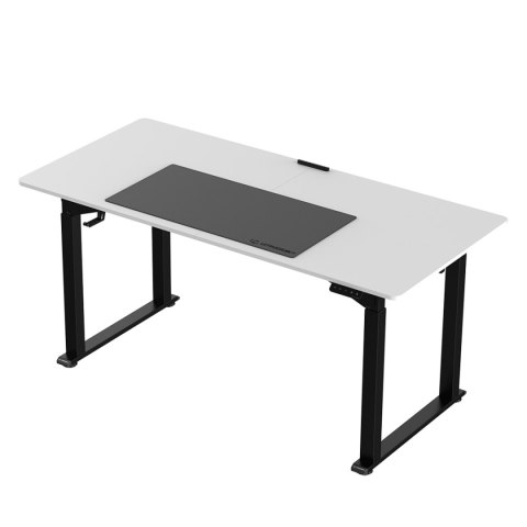 Biurko, elektycznie regulowany, Blat biały, 160x75 cm, 74-116 cm, UPLIFT, z podkładką pod mysz XXL, ULTRADESK