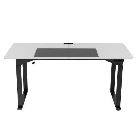 Biurko, elektycznie regulowany, Blat biały, 160x75 cm, 74-116 cm, UPLIFT, z podkładką pod mysz XXL, ULTRADESK
