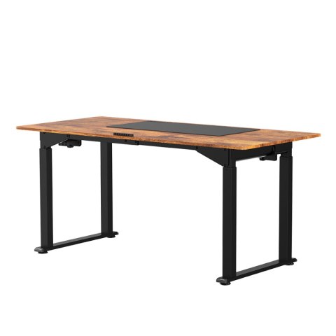 Biurko, elektycznie regulowany, brązowa płyta, 160x75 cm, 74-116 cm, UPLIFT, z podkładką pod mysz XXL, ULTRADESK