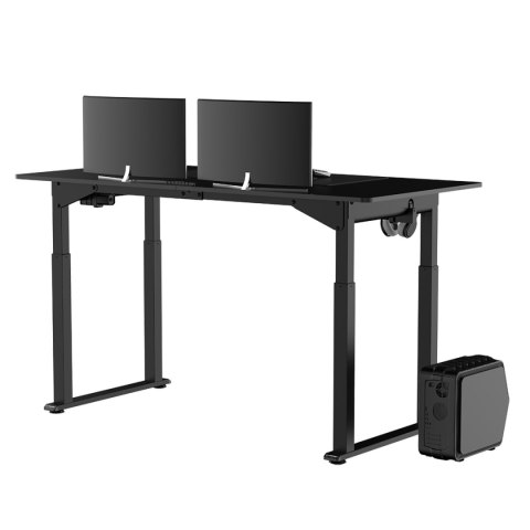 Biurko, elektycznie regulowany, czarna płyta, 160X75 cm, 74-116 cm, UPLIFT, z podkładką pod mysz XXL, ULTRADESK