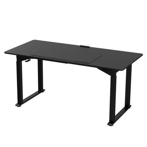 Biurko, elektycznie regulowany, czarna płyta, 160X75 cm, 74-116 cm, UPLIFT, z podkładką pod mysz XXL, ULTRADESK