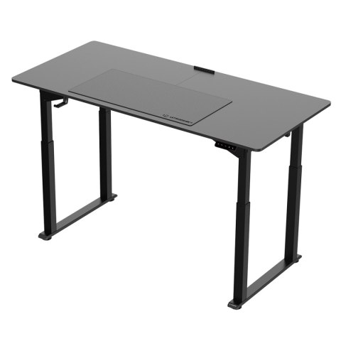 Biurko, elektycznie regulowany, czarna płyta, 160X75 cm, 74-116 cm, UPLIFT, z podkładką pod mysz XXL, ULTRADESK