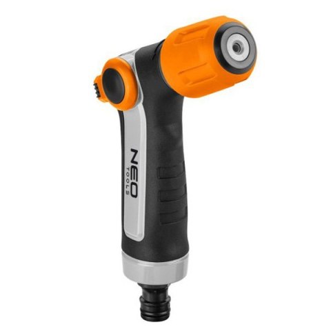NEO TOOLS Zraszacz pistoletowy, z regulacją strumienia 2 funkcje, ON/OFF obsługiwany kciukiem, pomarańczowo-czarna, 15-707