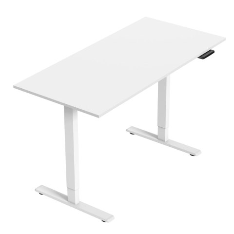 Stelaż / podstawa biurka, elektycznie regulowany, regulacja rozstawu 500mm, system antykolizyjny, biały, 100 kg nośność, Powerto