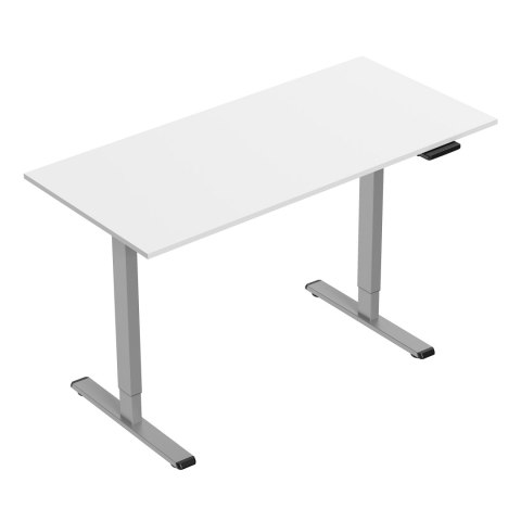Stelaż / podstawa biurka, elektycznie regulowany, regulacja rozstawu 500mm, system antykolizyjny, szary, 100 kg nośność, Powerto