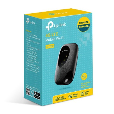 TP-LINK Router M7200 2.4GHz, IPv6, 300Mbps, 802.11n, 4G FDD/TDD-LTE, przenośny