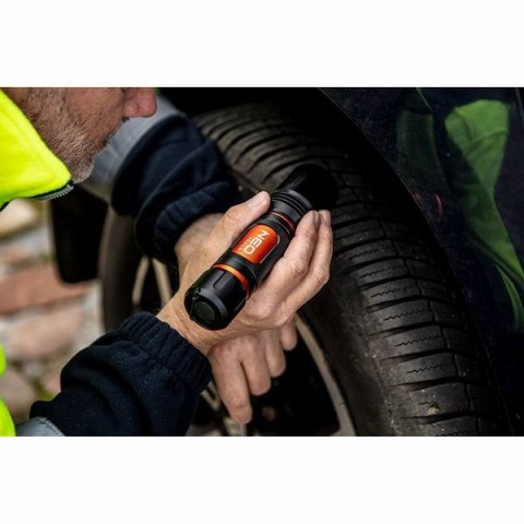 Latarka LED, 6xAA, aluminium, czarna, Funkcja zoom, 3 rodzaje świecenia ,IPX4