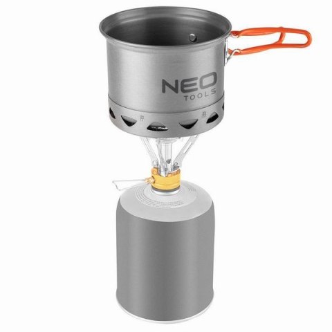 Zestaw garnków 2 w 1 z radiatorem szara, aluminium, 63-144, garnek, patelnia, Neo Tools