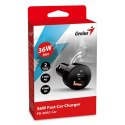 Ładowarka samochodowa Genius 36W, 2-portowy, USB-C, USB-A