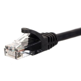 Patchcord RJ45, Netrack osłonka zalewana, kat. 5e UTP, 15m czarny