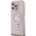 Hello Kitty HKHMP15XHRSGEP iPhone 15 Pro Max 6.7" różowy/pink hardcase Ring Stand Glitter Electrop Logo MagSafe