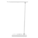 Lampka na biurko, aluminium + ABS, biała, 390lm, 3 typy oświetlenia, ładowarka bezprzewodowa IP20