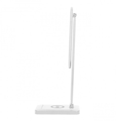 Lampka na biurko, aluminium + ABS, biała, 390lm, 3 typy oświetlenia, ładowarka bezprzewodowa IP20
