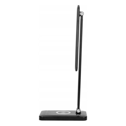 Lampka na biurko, aluminium + ABS, czarna, 390lm, 3 typy oświetlenia, ładowarka bezprzewodowa, IP20