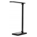 Lampka na biurko, aluminium + ABS, czarna, 390lm, 3 typy oświetlenia, ładowarka bezprzewodowa, IP20