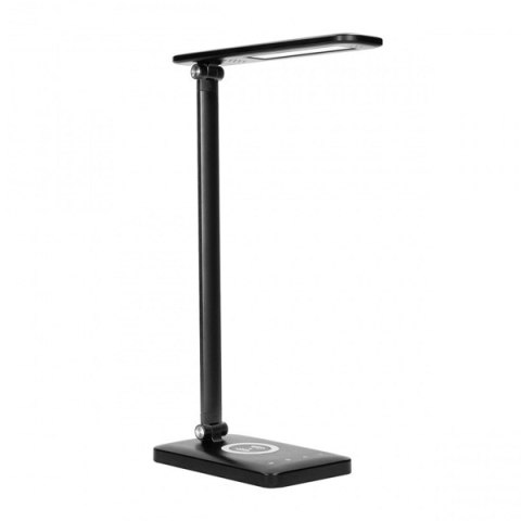 Lampka na biurko, aluminium + ABS, czarna, 390lm, 3 typy oświetlenia, ładowarka bezprzewodowa, IP20