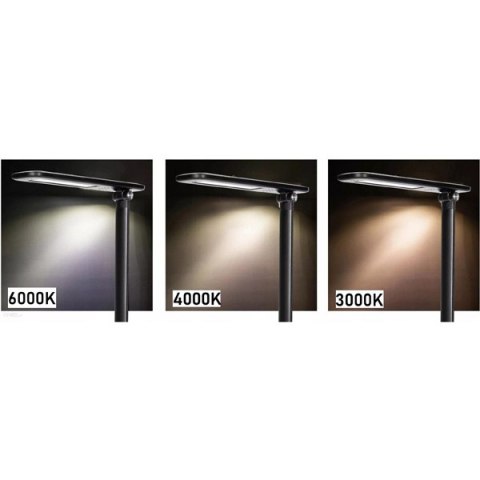 Lampka na biurko, aluminium + ABS, czarna, 390lm, 3 typy oświetlenia, ładowarka bezprzewodowa, IP20