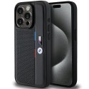 BMW BMHCP15L23PUPVK iPhone 15 Pro 6.1" czarny/black hardcase Perforated Tricolor Line