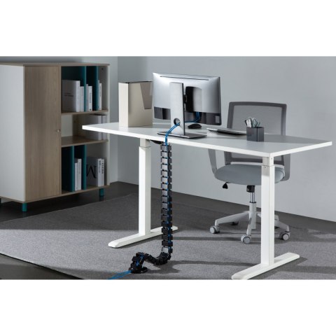 Organizer kabli, Maskownica do kabli regulowana, czarny, 1.3mm, do stołów z regulacją wysokości, Powerton