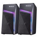 Defender głośniki STELLAR, 2.0, 6W, czarne, regulacja głośności, podświetlenie, 100Hz~20kHz