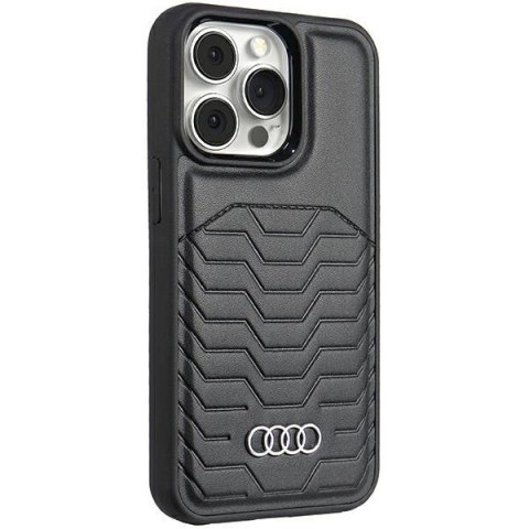 Audi Synthetic Leather MagSafe iPhone 15 Pro 6.1" czarny/black hardcase AU-TPUPCMIP15P-GT/D3-BK