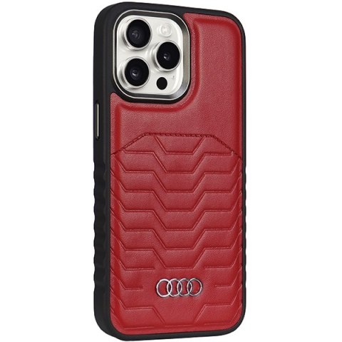 Audi Synthetic Leather MagSafe iPhone 15 Pro 6.1" czerwony/red hardcase AU-TPUPCMIP15P-GT/D3-RD