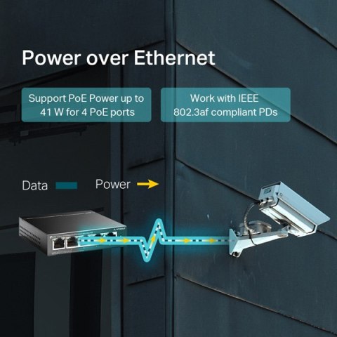 TP-LINK switch TL-SF1005LP PoE(4- porty), 100Mbps, auto MDI/MDIX