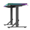 ULTRADESK Biurko dla gracza IRON, 132,5x60,5 cm, 71-81 cm, elektycznie regulowany, podświetlenie RGB