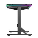 ULTRADESK Biurko dla gracza IRON, 132,5x60,5 cm, 71-81 cm, elektycznie regulowany, podświetlenie RGB