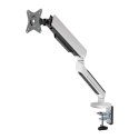 Regulowany uchwyt ULTRADESK OFFSHOOT Single na monitor, 9KG, mocowanie na zacisk, 17"-32", 75x75/100x100, biały