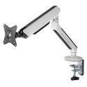 Regulowany uchwyt ULTRADESK OFFSHOOT Single na monitor, 9KG, mocowanie na zacisk, 17"-32", 75x75/100x100, biały