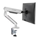 Regulowany uchwyt ULTRADESK OFFSHOOT Single na monitor, 9KG, mocowanie na zacisk, 17"-32", 75x75/100x100, biały