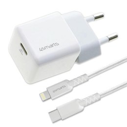4smarts Ładowarka sieciowa + kabel MFI VoltPlug PD 30W GaN USB-C/Lightning 1,5m biała/white 451534