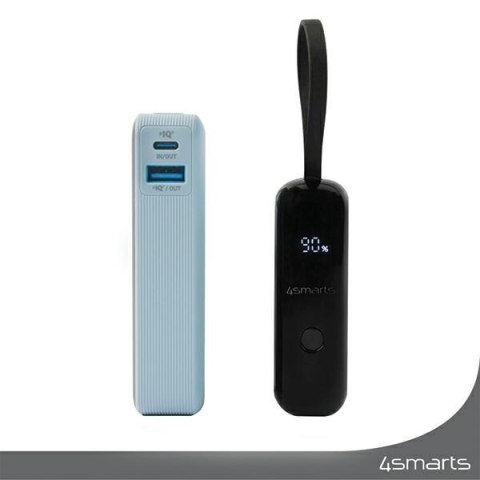 4smarts Powerbank Pocket 10000mAh 30W z wbudowanym kablem USB-C 15cm space grey 540699