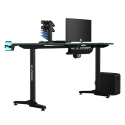 ULTRADESK Biurko dla gracza FRAG - BLUE, 140x66 cm, 76 cm, z XXL podkładką pod mysz, uchwyt na słuchawki i napój