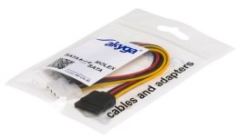 Kabel zasilający AKYGA SATA (wtyk) - SATA (gniazdo) + Molex 0.15m. AK-CA-32