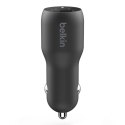 BELKIN 37W DUAL CAR CHARGER 25W/USB-C WITH POWER DELIVERY 12W US