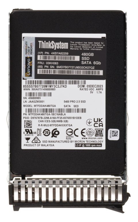 Dysk twardy LENOVO ThinkSystem 480 GB 2.5" 4XB7A82259