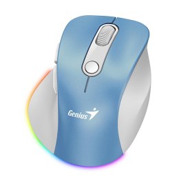 Mysz bezprzewodowa, Genius Ergo 9000S Pro, biało-niebieska, optyczna, 2400DPI