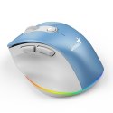 Mysz bezprzewodowa, Genius Ergo 9000S Pro, biało-niebieska, optyczna, 2400DPI