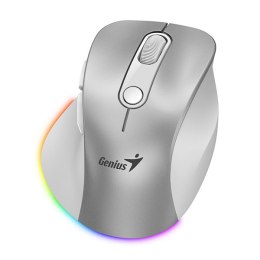 Mysz bezprzewodowa, Genius Ergo 9000S Pro, srebrna, optyczna, 2400DPI