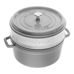 Garnek żeliwny okrągły z wkładem Staub - Grafitowy, 5.25 ltr