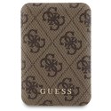 Zestaw Guess GUBPM5P15X4GEMGW iPhone 15 Pro Max 6.7" hardcase + Powerbank 5000mAh MagSafe brązowy/brown 4G Metal Logo