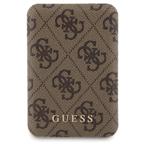 Zestaw Guess GUBPM5P15L4GEMGW iPhone 15 Pro 6.1" hardcase + Powerbank 5000mAh MagSafe brązowy/brown 4G Metal Logo